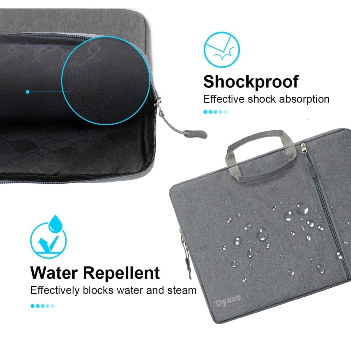 Dyazo Slim 15" to 15.6 Inch Laptop Sleeve, Laptop Cover Case with Handle & Accessories Pocket Universal Compatible for Dell, HP, Lenovo, Asus and All Other Notebook etc. (Grey)