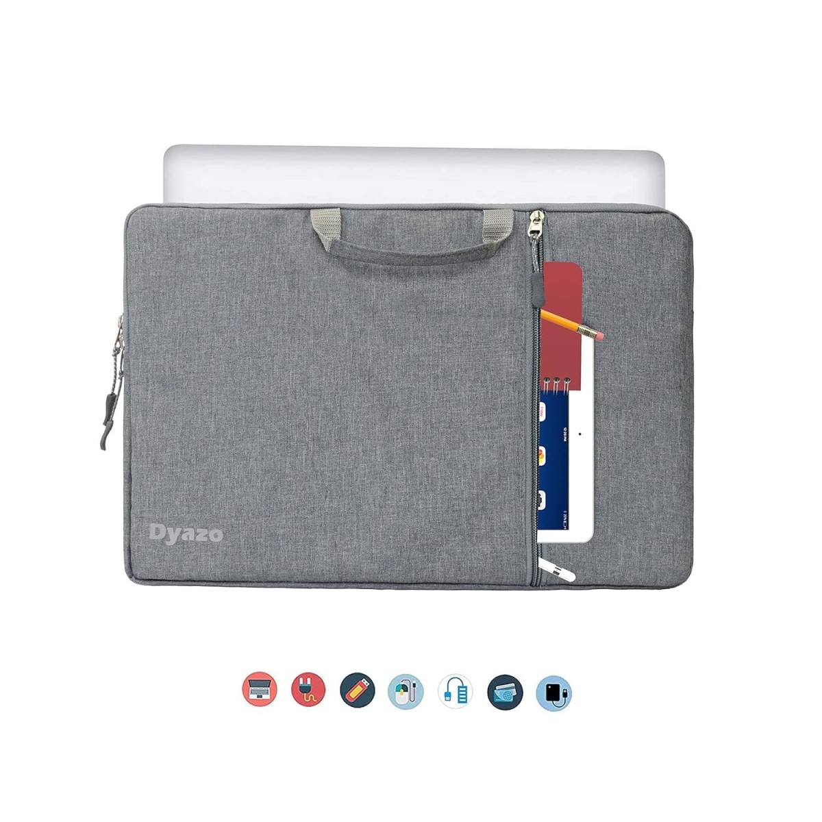 Dyazo Slim 15" to 15.6 Inch Laptop Sleeve, Laptop Cover Case with Handle & Accessories Pocket Universal Compatible for Dell, HP, Lenovo, Asus and All Other Notebook etc. (Grey)