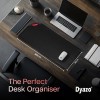 Dyazo Vegan PU Leather Desk Mat | Waterproof Office Extended Mouse Mat | Anti Skid & Anti Slip | Reversible - (35 Inch * 17.7 Inch Black & Red)
