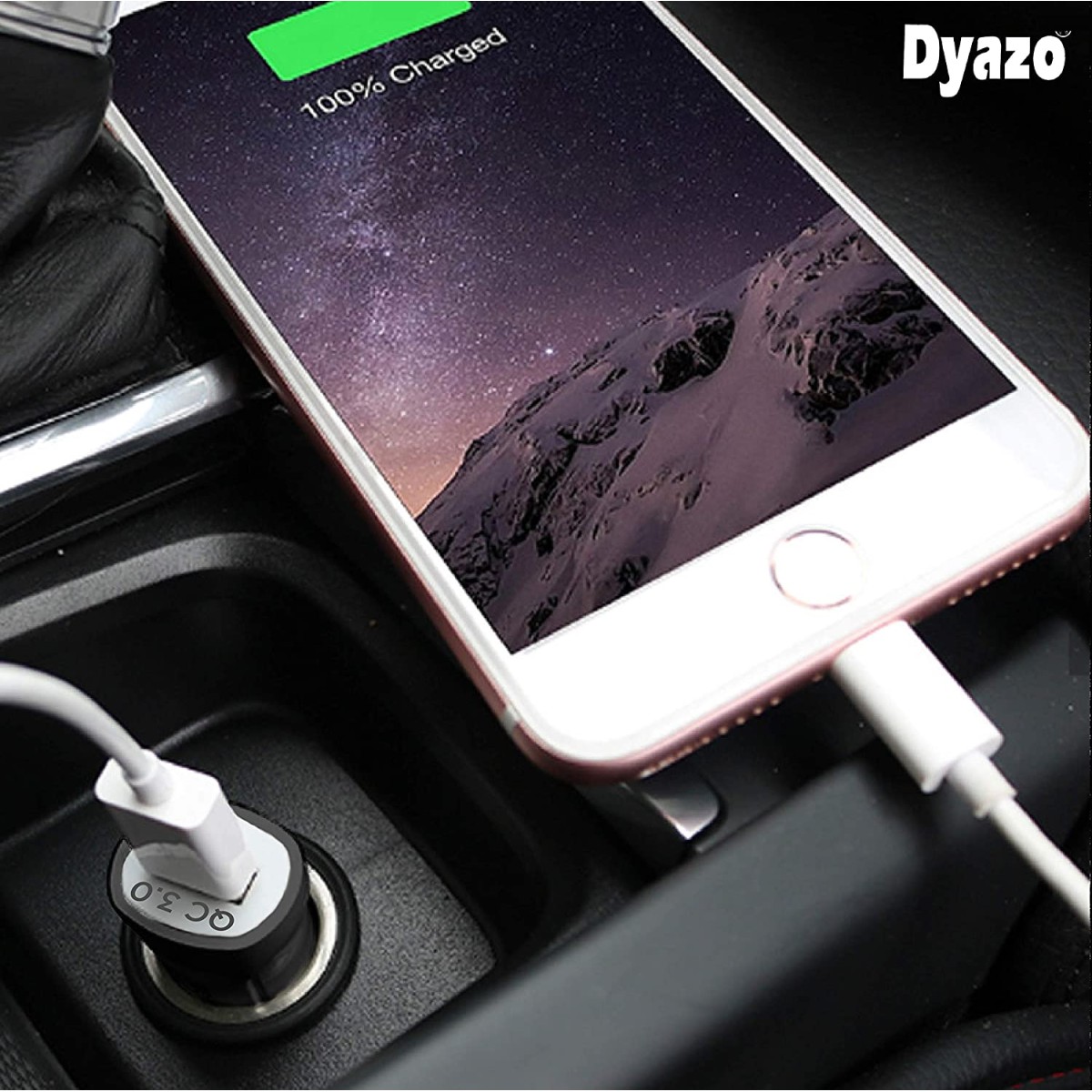 Dyazo Wx003 10 W, 7.5 W, 5 W Single Port Wireless Charging Pad for all device USB Cable - Black