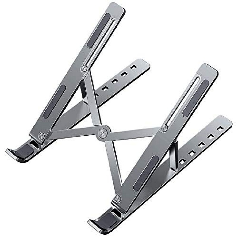 Dyazo Zigzag Height Adjustable Ventilated Aluminium Tabletop Laptop Stand with 6 Angles Multi-Angle 