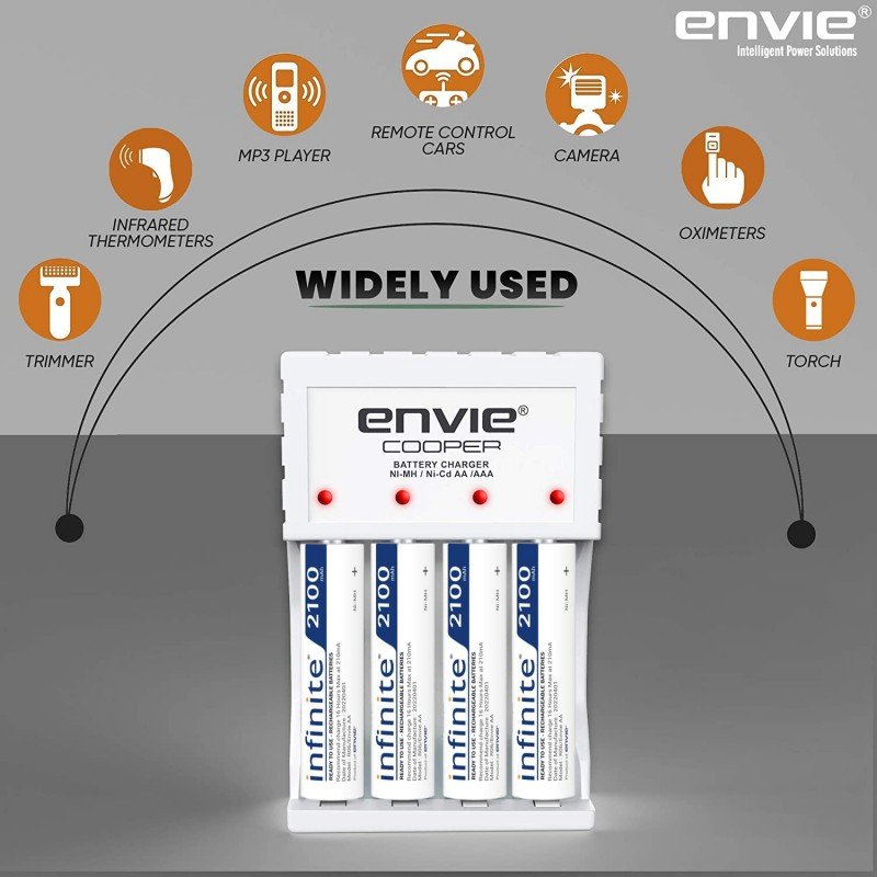 ENVIE® (NEXAECR30) NEXA ECR 30 Smart Charge Control Charger System for AA/AAA/9V Rechargeable Batteries (Ni-CD/Ni-MH) ENVIE® (NEXAECR30) NEXA ECR 30 Smart Charge Control Charger System for AA/AAA/9V Rechargeable Batteries (Ni-CD/Ni-MH)