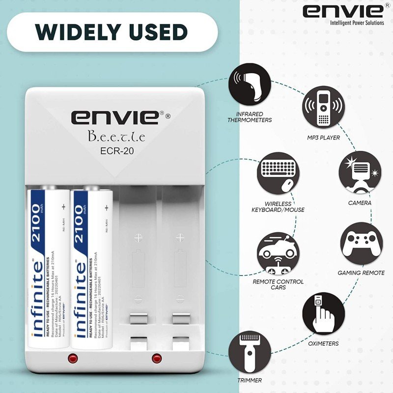 ENVIE® (NEXAECR30) NEXA ECR 30 Smart Charge Control Charger System for AA/AAA/9V Rechargeable Batteries (Ni-CD/Ni-MH) ENVIE® (NEXAECR30) NEXA ECR 30 Smart Charge Control Charger System for AA/AAA/9V Rechargeable Batteries (Ni-CD/Ni-MH)