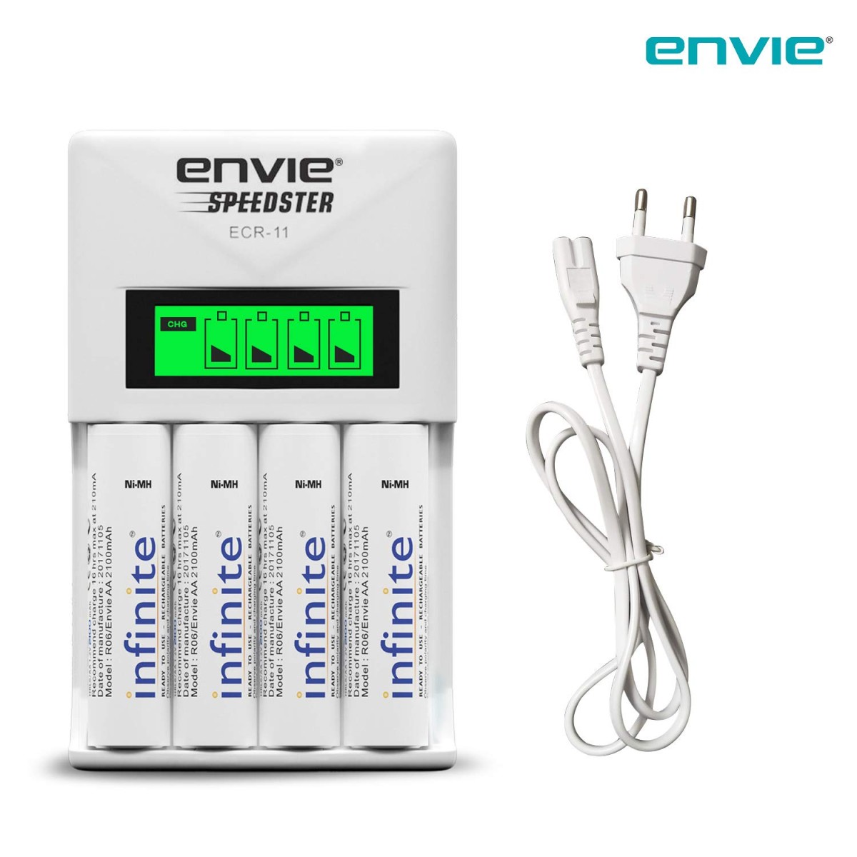 ENVIE® (NEXAECR30) NEXA ECR 30 Smart Charge Control Charger System for AA/AAA/9V Rechargeable Batteries (Ni-CD/Ni-MH)