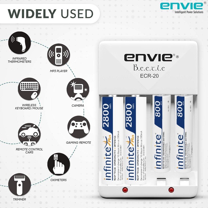ENVIE® (NEXAECR30) NEXA ECR 30 Smart Charge Control Charger System for AA/AAA/9V Rechargeable Batteries (Ni-CD/Ni-MH) ENVIE® (NEXAECR30) NEXA ECR 30 Smart Charge Control Charger System for AA/AAA/9V Rechargeable Batteries (Ni-CD/Ni-MH)