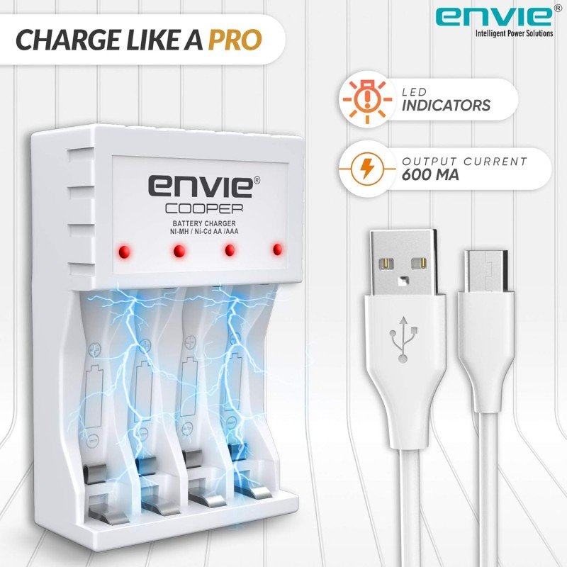 ENVIE® (NEXAECR30) NEXA ECR 30 Smart Charge Control Charger System for AA/AAA/9V Rechargeable Batteries (Ni-CD/Ni-MH) ENVIE® (NEXAECR30) NEXA ECR 30 Smart Charge Control Charger System for AA/AAA/9V Rechargeable Batteries (Ni-CD/Ni-MH)