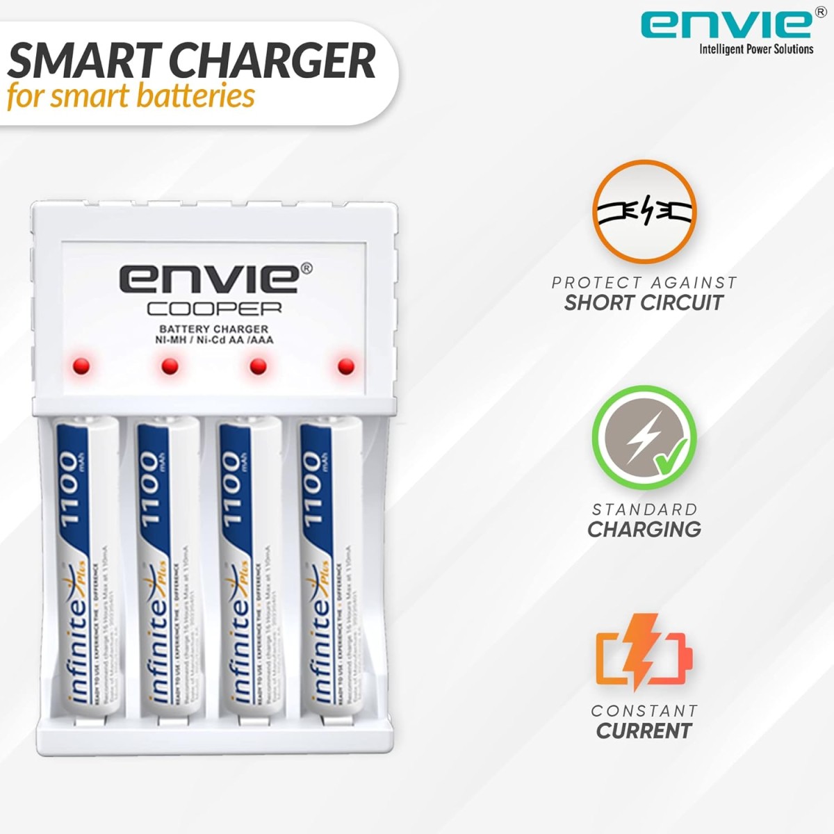 ENVIE® (NEXAECR30) NEXA ECR 30 Smart Charge Control Charger System for AA/AAA/9V Rechargeable Batteries (Ni-CD/Ni-MH)