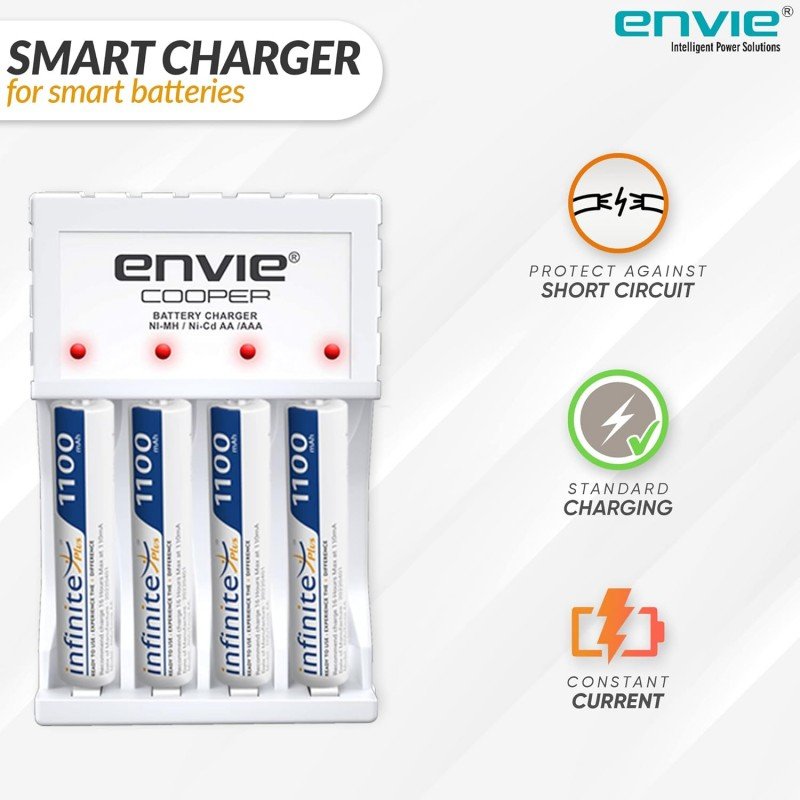 ENVIE® (NEXAECR30) NEXA ECR 30 Smart Charge Control Charger System for AA/AAA/9V Rechargeable Batteries (Ni-CD/Ni-MH) ENVIE® (NEXAECR30) NEXA ECR 30 Smart Charge Control Charger System for AA/AAA/9V Rechargeable Batteries (Ni-CD/Ni-MH)