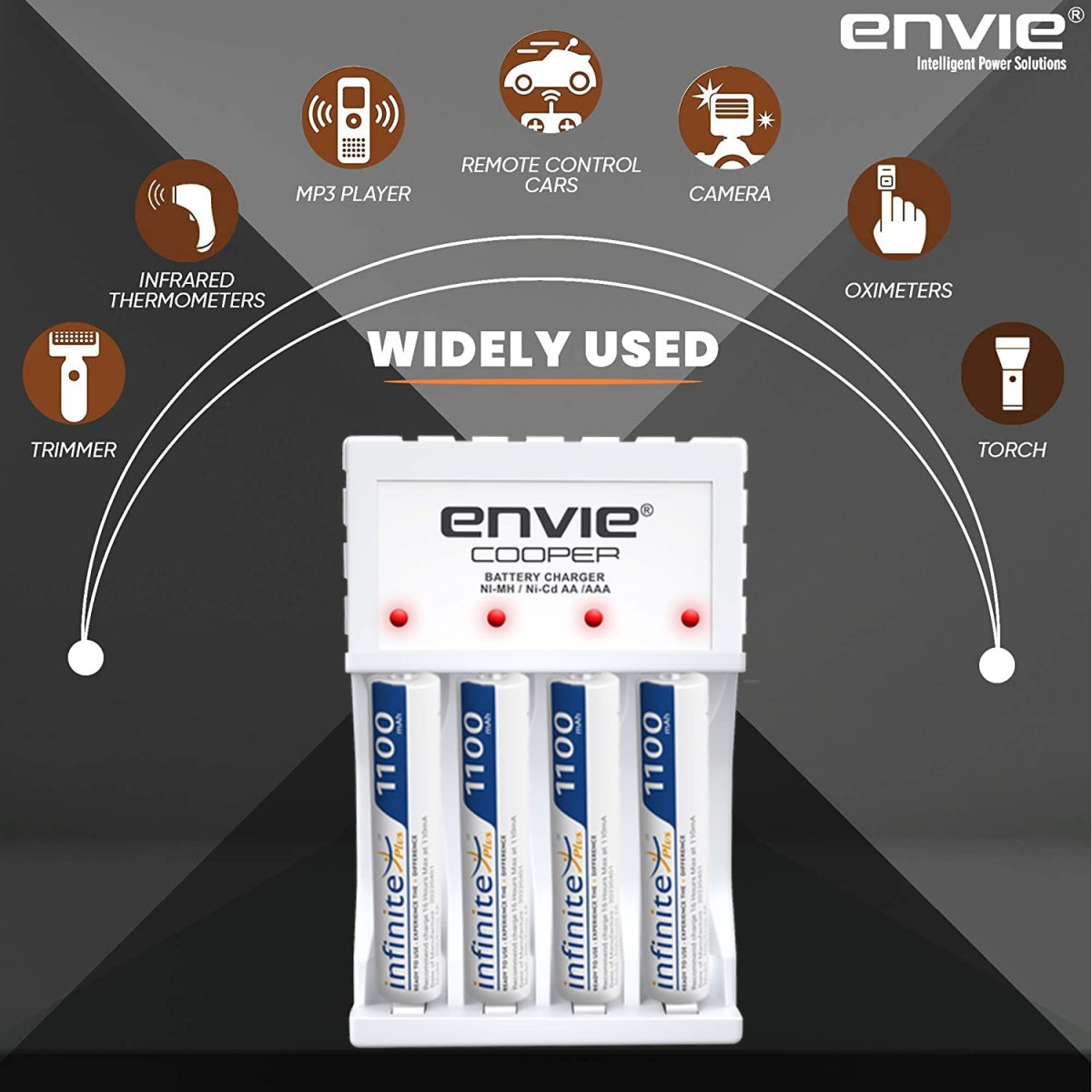 ENVIE® (NEXAECR30) NEXA ECR 30 Smart Charge Control Charger System for AA/AAA/9V Rechargeable Batteries (Ni-CD/Ni-MH)