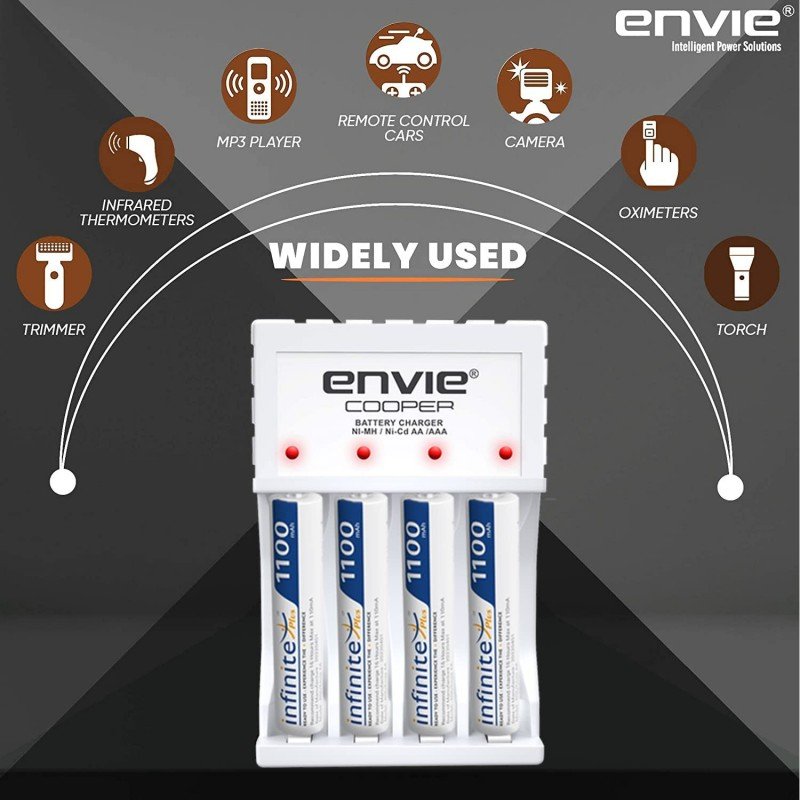 ENVIE® (NEXAECR30) NEXA ECR 30 Smart Charge Control Charger System for AA/AAA/9V Rechargeable Batteries (Ni-CD/Ni-MH) ENVIE® (NEXAECR30) NEXA ECR 30 Smart Charge Control Charger System for AA/AAA/9V Rechargeable Batteries (Ni-CD/Ni-MH)