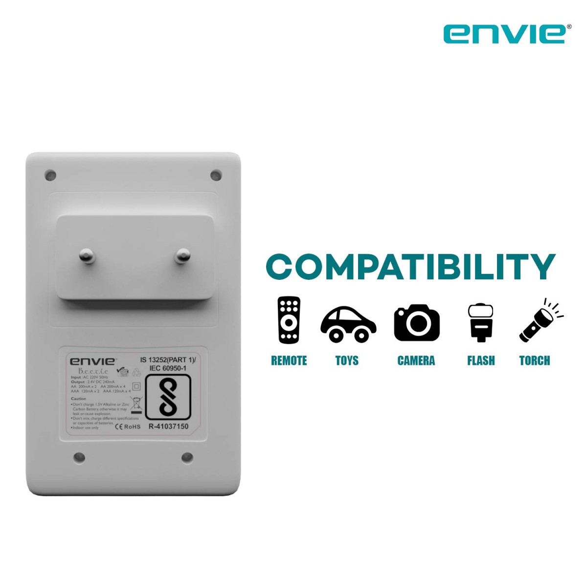 ENVIE® (NEXAECR30) NEXA ECR 30 Smart Charge Control Charger System for AA/AAA/9V Rechargeable Batteries (Ni-CD/Ni-MH)