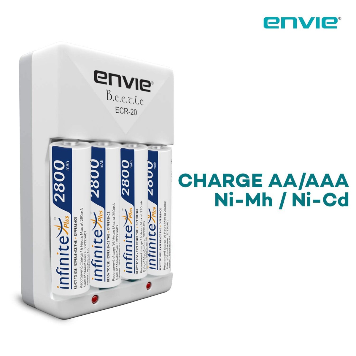 ENVIE® (NEXAECR30) NEXA ECR 30 Smart Charge Control Charger System for AA/AAA/9V Rechargeable Batteries (Ni-CD/Ni-MH)