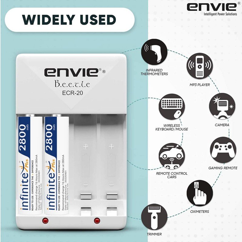 ENVIE® (NEXAECR30) NEXA ECR 30 Smart Charge Control Charger System for AA/AAA/9V Rechargeable Batteries (Ni-CD/Ni-MH) ENVIE® (NEXAECR30) NEXA ECR 30 Smart Charge Control Charger System for AA/AAA/9V Rechargeable Batteries (Ni-CD/Ni-MH)