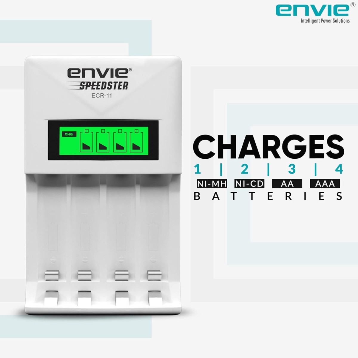 ENVIE® (NEXAECR30) NEXA ECR 30 Smart Charge Control Charger System for AA/AAA/9V Rechargeable Batteries (Ni-CD/Ni-MH)