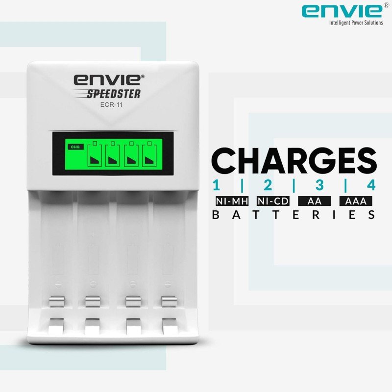 ENVIE® (NEXAECR30) NEXA ECR 30 Smart Charge Control Charger System for AA/AAA/9V Rechargeable Batteries (Ni-CD/Ni-MH) ENVIE® (NEXAECR30) NEXA ECR 30 Smart Charge Control Charger System for AA/AAA/9V Rechargeable Batteries (Ni-CD/Ni-MH)