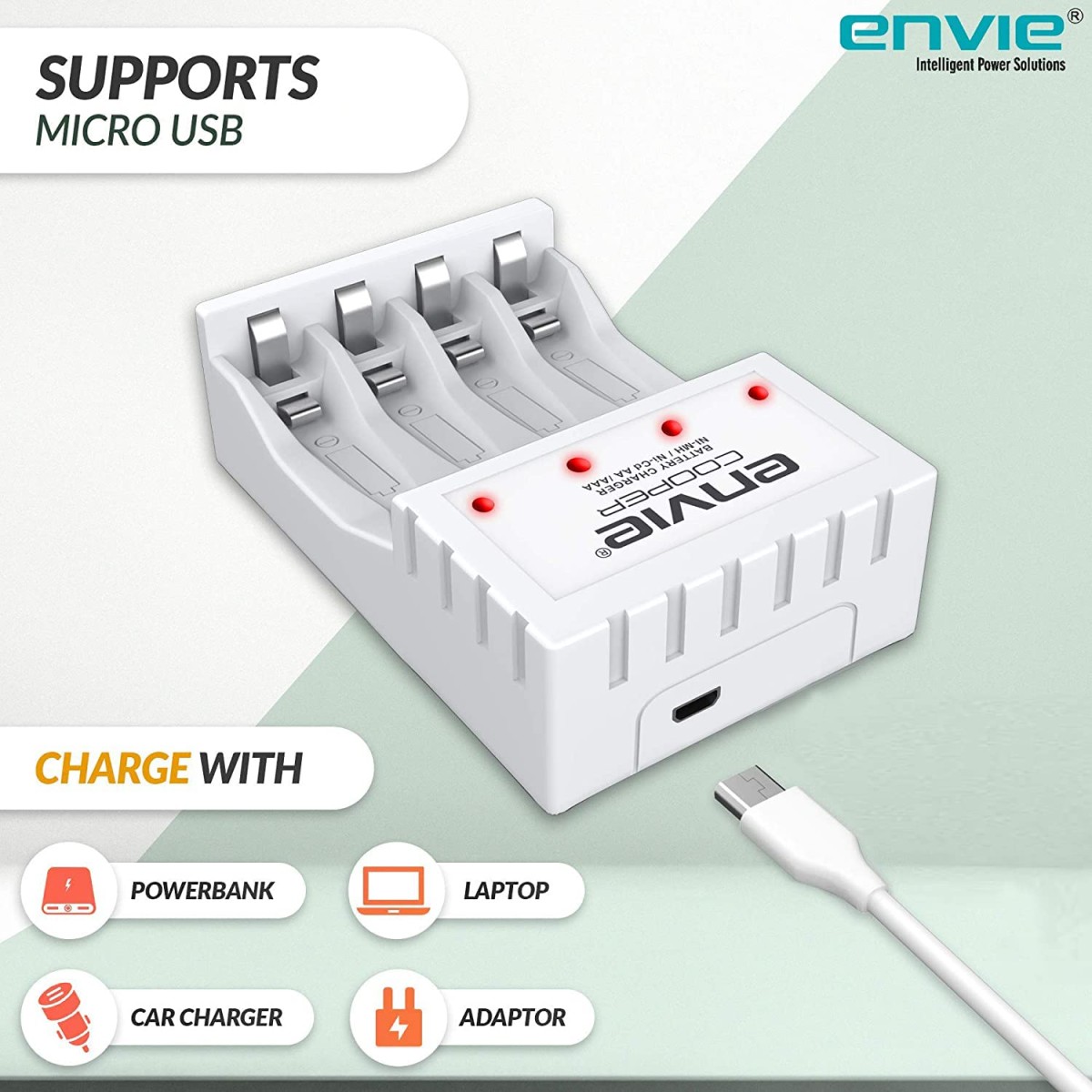ENVIE® (NEXAECR30) NEXA ECR 30 Smart Charge Control Charger System for AA/AAA/9V Rechargeable Batteries (Ni-CD/Ni-MH)