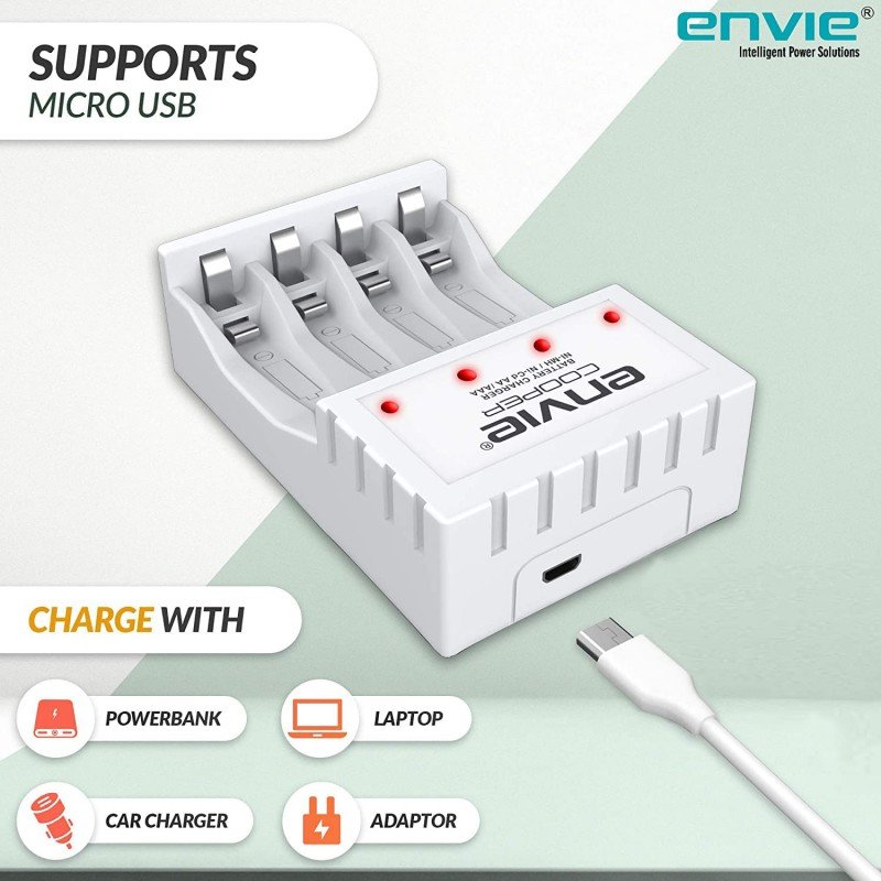 ENVIE® (NEXAECR30) NEXA ECR 30 Smart Charge Control Charger System for AA/AAA/9V Rechargeable Batteries (Ni-CD/Ni-MH) ENVIE® (NEXAECR30) NEXA ECR 30 Smart Charge Control Charger System for AA/AAA/9V Rechargeable Batteries (Ni-CD/Ni-MH)
