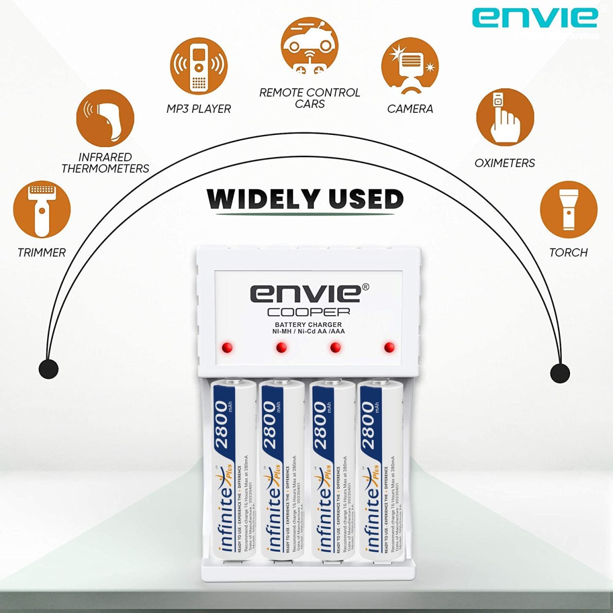 ENVIE® (NEXAECR30) NEXA ECR 30 Smart Charge Control Charger System for AA/AAA/9V Rechargeable Batteries (Ni-CD/Ni-MH)