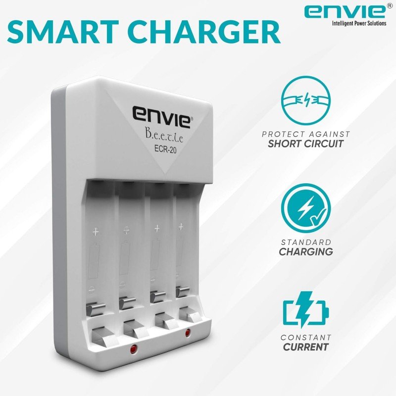 ENVIE® (NEXAECR30) NEXA ECR 30 Smart Charge Control Charger System for AA/AAA/9V Rechargeable Batteries (Ni-CD/Ni-MH) ENVIE® (NEXAECR30) NEXA ECR 30 Smart Charge Control Charger System for AA/AAA/9V Rechargeable Batteries (Ni-CD/Ni-MH)