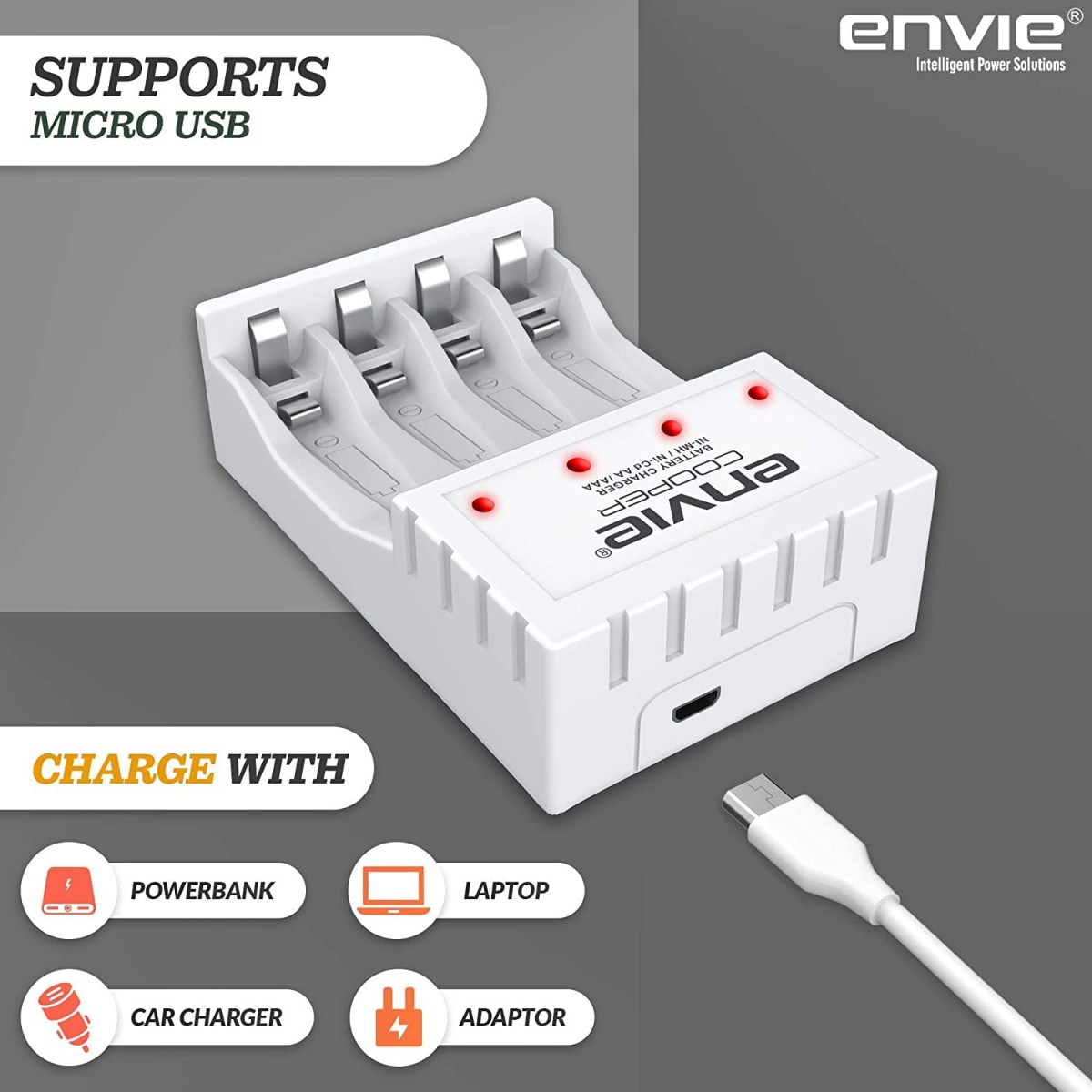 ENVIE® (NEXAECR30) NEXA ECR 30 Smart Charge Control Charger System for AA/AAA/9V Rechargeable Batteries (Ni-CD/Ni-MH)