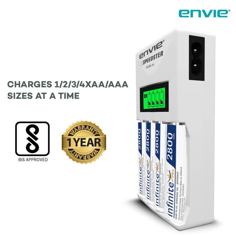 ENVIE® (NEXAECR30) NEXA ECR 30 Smart Charge Control Charger System for AA/AAA/9V Rechargeable Batteries (Ni-CD/Ni-MH) ENVIE® (NEXAECR30) NEXA ECR 30 Smart Charge Control Charger System for AA/AAA/9V Rechargeable Batteries (Ni-CD/Ni-MH)