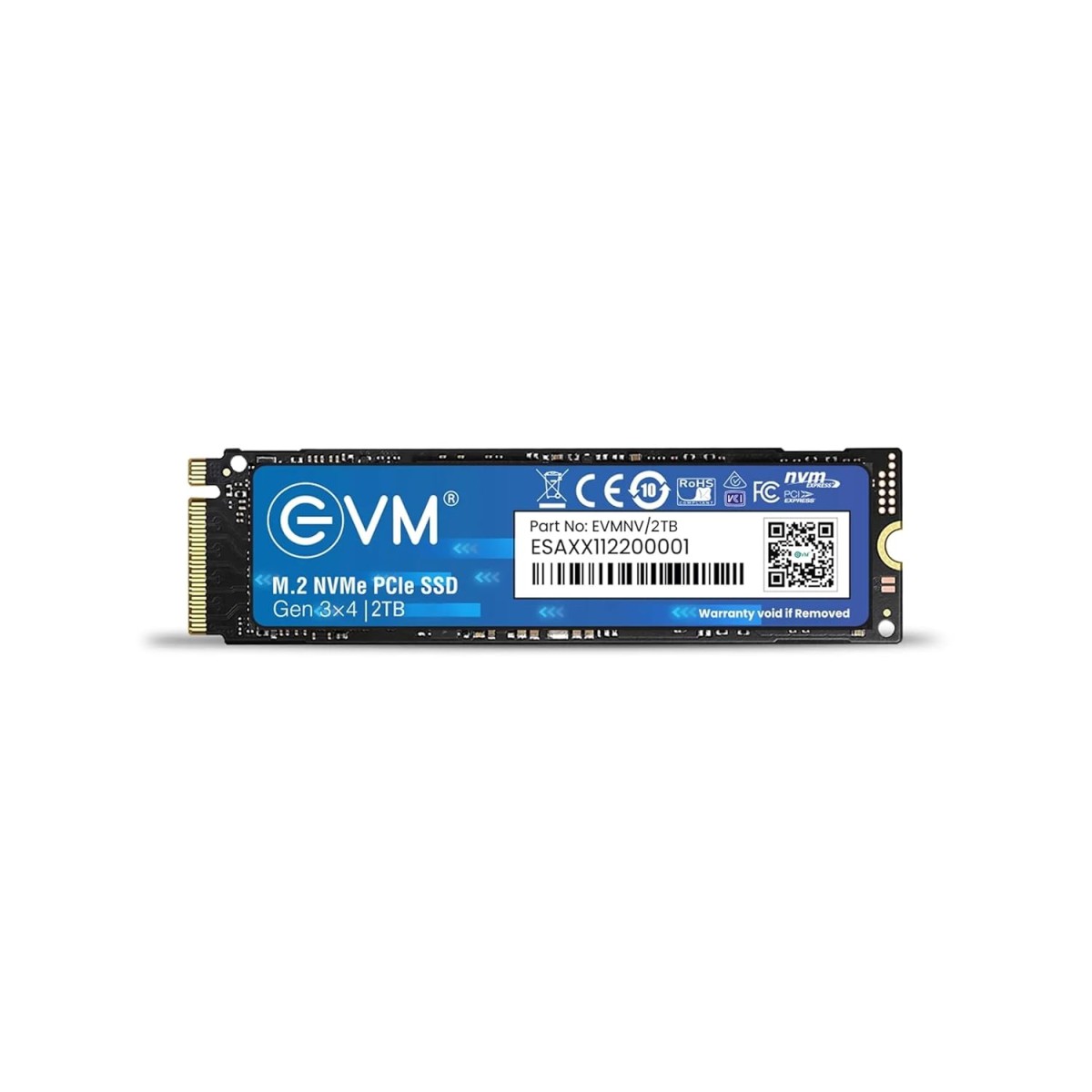 EVM 2TB NVMe Gen 3x4 Internal SSD (2280) – Upto 3800MB/s Read & 3000MB/s Write | PCIe 3.0 M.2 Solid State Drive for Gaming, Laptops & Desktops | Shock Resistant & 5-Year Warranty (EVMNV/2TB)