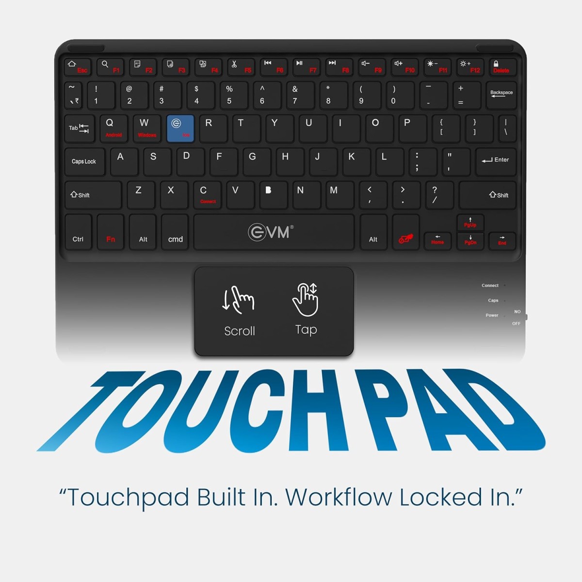 EVM EnAir Wireless Rechargeable Keyboard | Bluetooth 5.0 | Ultra-Slim & Lightweight | 78 Keys Universal Compatibility | Type-C Charging-1 Year Warranty(WLK-009) EVM EnAir Wireless Rechargeable Keyboard | Bluetooth 5.0 | Ultra-Slim & Lightweight | 78 Keys Universal Compatibility | Type-C Charging-1 Year Warranty(WLK-009)