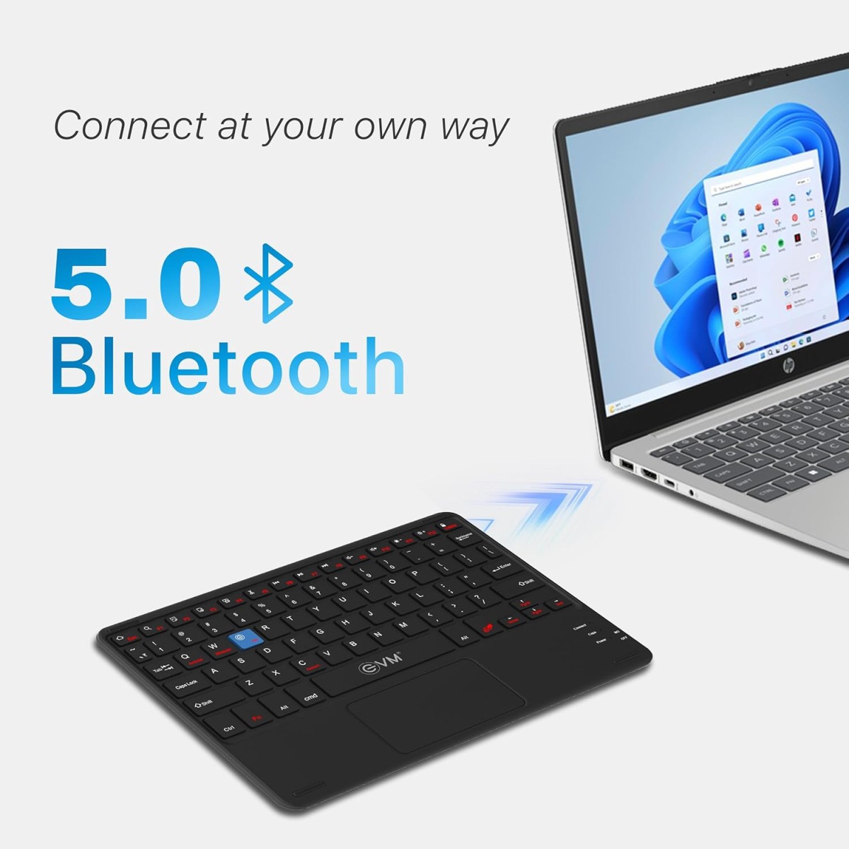 EVM EnAir Wireless Rechargeable Keyboard | Bluetooth 5.0 | Ultra-Slim & Lightweight | 78 Keys Universal Compatibility | Type-C Charging-1 Year Warranty(WLK-009) EVM EnAir Wireless Rechargeable Keyboard | Bluetooth 5.0 | Ultra-Slim & Lightweight | 78 Keys Universal Compatibility | Type-C Charging-1 Year Warranty(WLK-009)