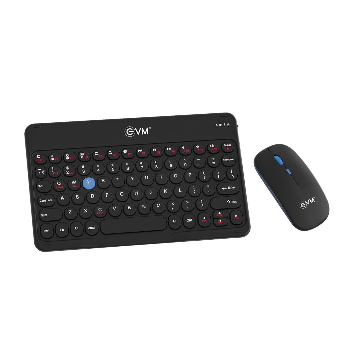 EVM EnArc Wireless Keyboard and Mouse Combo, Rechargeable Battery, Bluetooth 5.0 + 2.4G, Slim and Portable, Silent Click, Black (WLKM&EWLM-360) EVM EnArc Wireless Keyboard and Mouse Combo, Rechargeable Battery, Bluetooth 5.0 + 2.4G, Slim and Portable, Silent Click, Black (WLKM&EWLM-360)