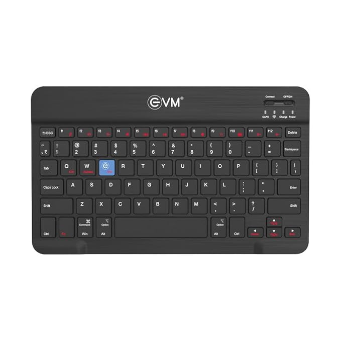 EVM EnEdge 9.7" Wireless Bluetooth Keyboard – Rechargeable, Ultra-Slim & Lightweight, Type-C Charging (WLKM-B)