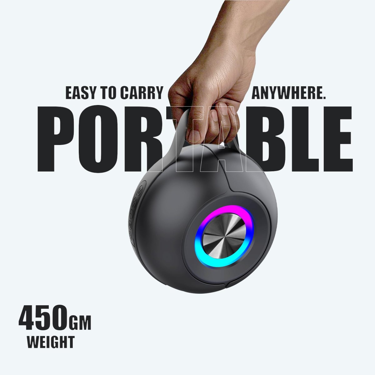 EVM EnLumina Bluetooth Speaker - Bluetooth 5.3-12 Hours Playtime, RGB Lights, Built-in Mic - Music Control Buttons - 1 Year Warranty (EVM-BTS-201) EVM EnLumina Bluetooth Speaker - Bluetooth 5.3-12 Hours Playtime, RGB Lights, Built-in Mic - Music Control Buttons - 1 Year Warranty (EVM-BTS-201)