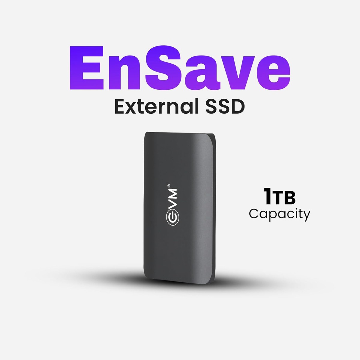 EVM EnSave External SSD 1TB - Smallest Portable SSD - 550 Mb/s Read & 500 Mb/s Write - USB 3.1 Gen 2 Type C - 10 Years Warranty (EPSSD/1TB)
