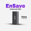 EVM EnSave External SSD 512GB - Smallest Portable SSD - 550 Mb/s Read & 500 Mb/s Write - USB 3.1 Gen 2 Type C - 10 Years Warranty (EPSSD/512GB)
