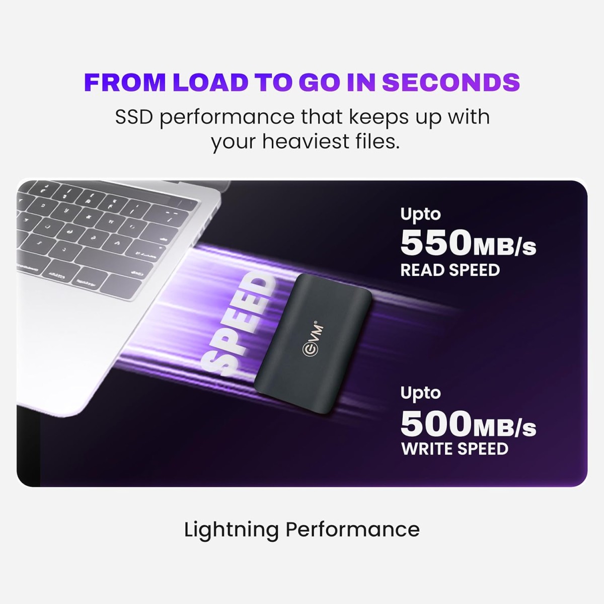 EVM EnSave External SSD 512GB - Smallest Portable SSD - 550 Mb/s Read & 500 Mb/s Write - USB 3.1 Gen 2 Type C - 10 Years Warranty (EPSSD/512GB)