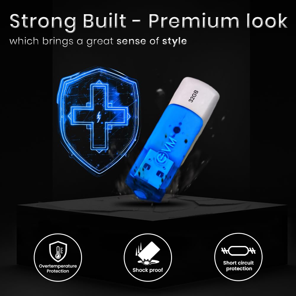 EVM EnStick 32GB USB 3.2 Gen 1 Pendrive - High Speed up to 100MB/s Read & 90MB/s Write Speeds - Ideal for Fast Data Transfer & Storage Solution with Durable Design - (EVMPDA3.2/32GB)