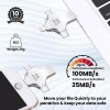 EVM EnStore 4-in-1 OTG 256GB Flashdrive-High-Speed USB 3.0 with Read Speed of 100Mb/s & Write Speed of 25Mb/s-Transfer Files Between USB-A,All Smartphones - (EVM4D/256G)