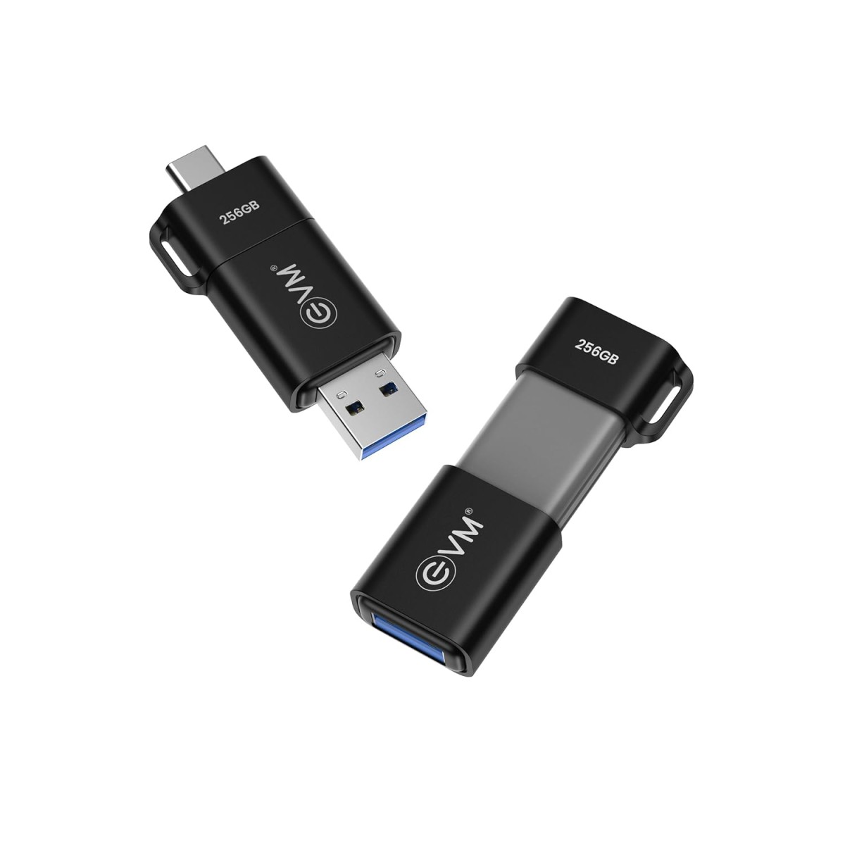 EVM EnXO 256GB OTG Flash Drive USB 3.2 Gen 1 – High-Speed Dual USB Type-C & Type-A Pendrive, Upto 120MB/s Read Speed, for Smartphone, Laptop & Tablet, 10-Year Warranty (ENXO/256GB)