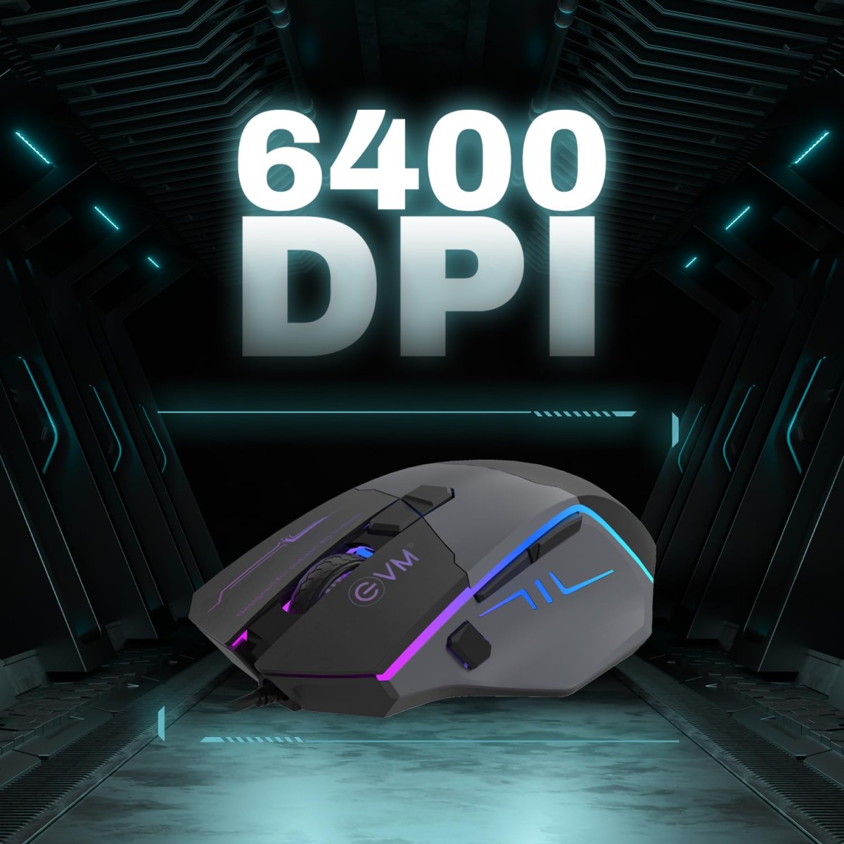 EVM Wired Gaming Mouse, 8D Buttons, 6400 DPI Adjustable, RGB Lights, 1.5m Braided Cable, Ergonomic Design, 1-Year Warranty (EVM-M06087) EVM Wired Gaming Mouse, 8D Buttons, 6400 DPI Adjustable, RGB Lights, 1.5m Braided Cable, Ergonomic Design, 1-Year Warranty (EVM-M06087)