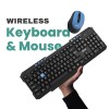 EVM Wireless Keyboard & Mouse Combo - 2.4G, Plug and Play, 10m Range, 112 Keys, 1000DPI Resolution, Height Adjust - 1 Year Warranty (EVM-WLKM-036)