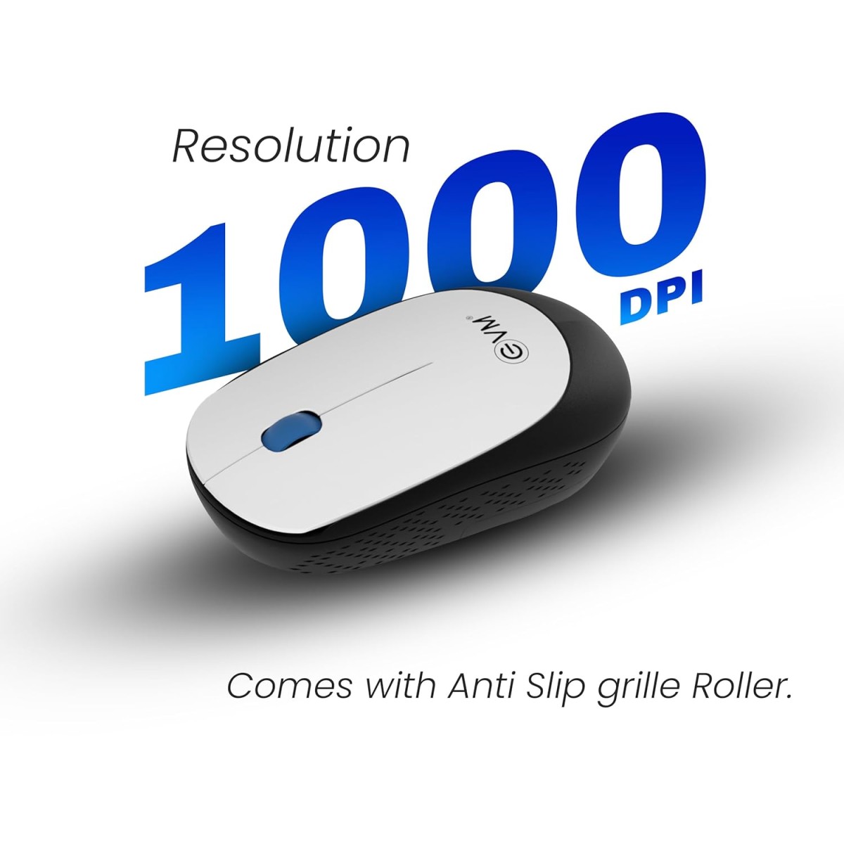 EVM Wireless Rounded Key Keyboard & Mouse Combo - 2.4G, Plug and Play, 10m Range, 112 Keys, 1000DPI Resolution, Height Adjust - 1 Year Warranty (EVM-WLKM-045)