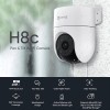 EZVIZ H8C 4MP Outdoor Pan & Tilt Wi-Fi Camera|Color Night Vision|360° Coverage|Auto-Tracking|Two-Way Talk|Weatherproof Design|Supports MicroSD Card (Up to 512 GB)|White (Pack of 2)