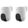 EZVIZ H8C 4MP Outdoor Pan & Tilt Wi-Fi Camera|Color Night Vision|360° Coverage|Auto-Tracking|Two-Way Talk|Weatherproof Design|Supports MicroSD Card (Up to 512 GB)|White (Pack of 2)