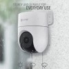 EZVIZ H8C 4MP Outdoor Pan & Tilt Wi-Fi Camera|Color Night Vision|360° Coverage|Auto-Tracking|Two-Way Talk|Weatherproof Design|Supports MicroSD Card (Up to 512 GB)|White (Pack of 2)