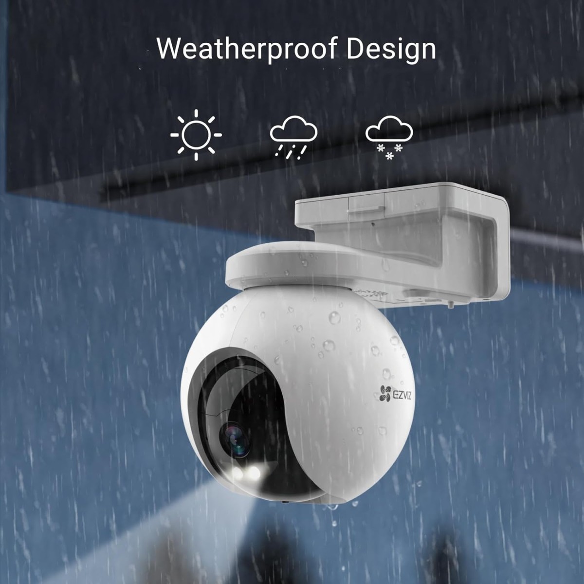 EZVIZ HB8-4G Simbased Battery-Powered Pan & Tilt Camera, Wireless,|2K+/3MP Resolution|360° Coverage|Smart Human Motion Detection|Weatherproof Design|Two-Way Talk|Microsd Card (Up to 512 GB)|White.