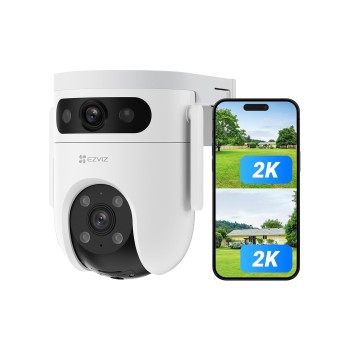 EZVIZ by Hikvision|1296P H9C Dual-Lens(3MP+3MP) Pan & Tilt Wi-Fi Camera|2-Way Talk|AI-Powered Human/Vehicle Detection|Active Defense with Siren and Strobe Light|Weatherproof Design|Upto 512GB Support