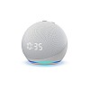 Echo Dot (4th Gen, 2020 release) with clock | Next generation smart speaker with powerful bass, LED display and Alexa (White)