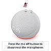 Echo Dot (4th Gen, 2020 release) with clock | Next generation smart speaker with powerful bass, LED display and Alexa (White)