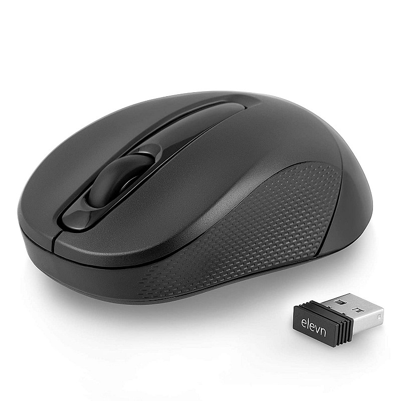 Elevn Ergo11 2.4GHz Premium Wireless Optical Mouse for Laptop, Desktop, PC, MacBook Black