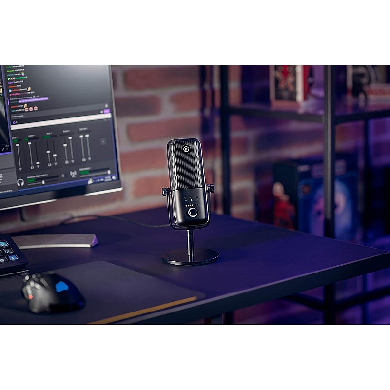 Elgato Wave:3 Premium USB Condenser Unidirectional Microphone and Digital Mixing Solution, Anti-Clipping Technology, Capacitive Mute, Streaming and Podcasting, (10MAB9901, Black)