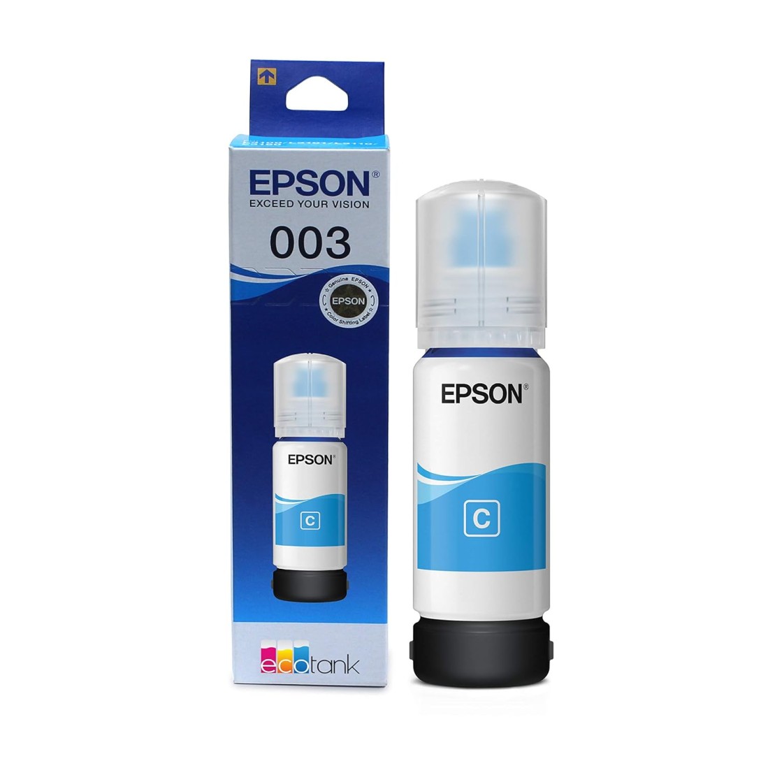 Epson 003 Ink Bottle (Cyan), Compatible with :L3110 /L3101/ L3150 / L4150 / L4160 / L6160 / L6170 / L6190 Printer Models Epson 003 Ink Bottle (Cyan), Compatible with :L3110 /L3101/ L3150 / L4150 / L4160 / L6160 / L6170 / L6190 Printer Models
